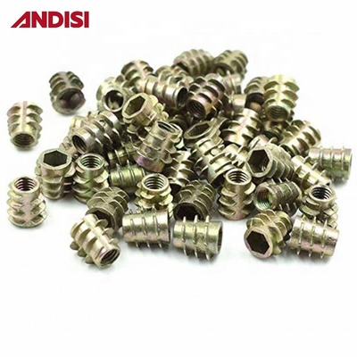 Σπίτι Ζύκκος κράμα Hex Drive σύνδεση Mini Fix Cam Lock καρφιά πεταμένα ξύλινα έπιπλα Insert Nut M6 M8
