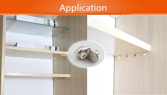 Διά 5 mm Ζινκ Σύνθεμα PVC γυάλινο ράφι στήριξη στήριξης για ξύλινο και οθόνη ράφι ντουλάπι
