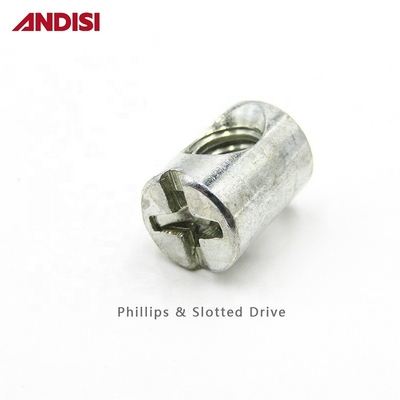Έπιπλα M6 M8 Cross Head Phillips Drive Ενσωματωμένο νάτριο βαρέλι με ψευδαργυρωμένο φινίρισμα