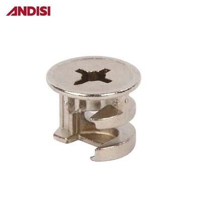 ANDISI έπιπλα Ζινκ κράμα Cam Lock με ψευδαργυρισμένο φινίρισμα και 3 σε 1 Mini Fix βίδα