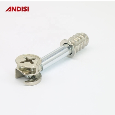 ANDISI έπιπλα Ζινκ κράμα Cam Lock με ψευδαργυρισμένο φινίρισμα και 3 σε 1 Mini Fix βίδα