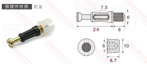 Home Office Συναντήρας ντουλάπι 3 σε 1 Μίνι Fix Screw Cam Lock με Zinc Alloy Nut