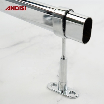 Ρυθμίσιμο ύψος Zinc Alloy Closet Rod Bracket για το κέντρο οβάλ στήριξη σωλήνα ντουλάπι