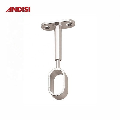 Ρυθμίσιμο ύψος Zinc Alloy Closet Rod Bracket για το κέντρο οβάλ στήριξη σωλήνα ντουλάπι