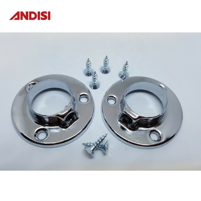 Σύγχρονο σχεδιασμό Zinc Alloy D25 Round Closet Rod Holder για χρωματοποιημένο σωλήνα ντουλάπι