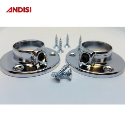 Σύγχρονο σχεδιασμό Zinc Alloy D25 Round Closet Rod Holder για χρωματοποιημένο σωλήνα ντουλάπι