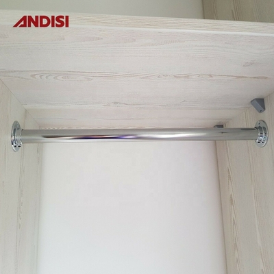 Σύγχρονο σχεδιασμό Zinc Alloy D25 Round Closet Rod Holder για χρωματοποιημένο σωλήνα ντουλάπι