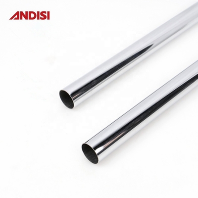 16-50mm Chrome Steel Tube Cloth Hanging Rail για ντουλάπα Σλιπαρό μεταλλικό στρογγυλό ραβδί ντουλάπις