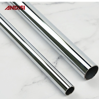 16-50mm Chrome Steel Tube Cloth Hanging Rail για ντουλάπα Σλιπαρό μεταλλικό στρογγυλό ραβδί ντουλάπις