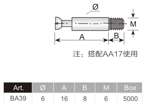 10 mm Cam Bolt και M6 Dowel Connector για έπιπλα για το σπίτι